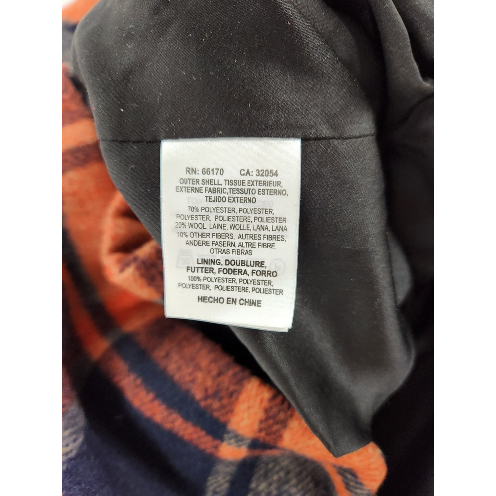 Anthropologie Andersen & Lauth Annie Capelet Erica, One Size, Orange/Navy Plaid - Picture 13 of 15